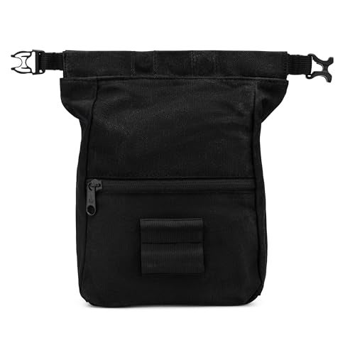 Oso Supply Co Kulshan Bouldering Bucket Large Size Chalk Bag for Rock Climbing Chalk Pot with Magnetic Roll Down Closure Brush Loop Zippered Pockets for Climbers Weightlifting Black - Image 3