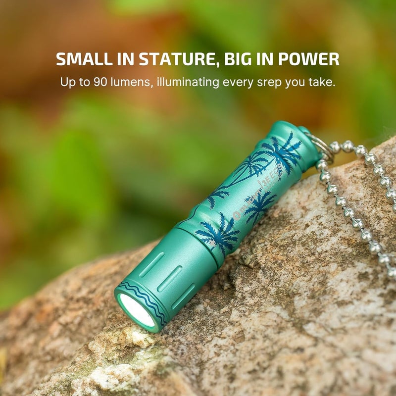 OLIGHT i3E EOS PMMA TIR Lens AAA EDC Flashlight 90 Lumens Compact Keychain Flash Light for Night, Camping (Summer Palm) - Image 3