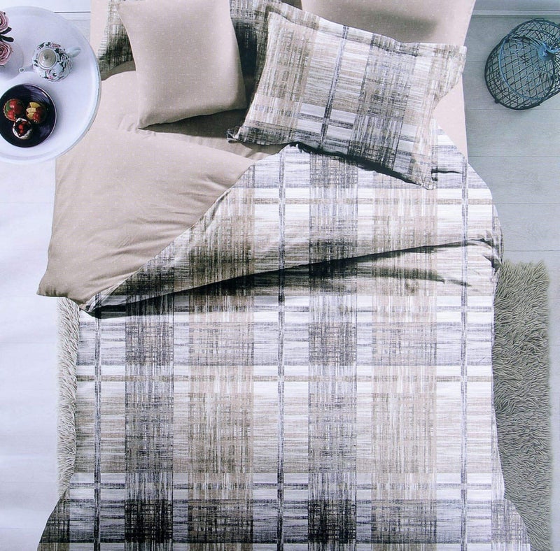 Mosho King Size BedSheet 9 Feet 108 Inch Without Joint with 2 Pillow Covers (White Checks, King Size XXL) - Image 2
