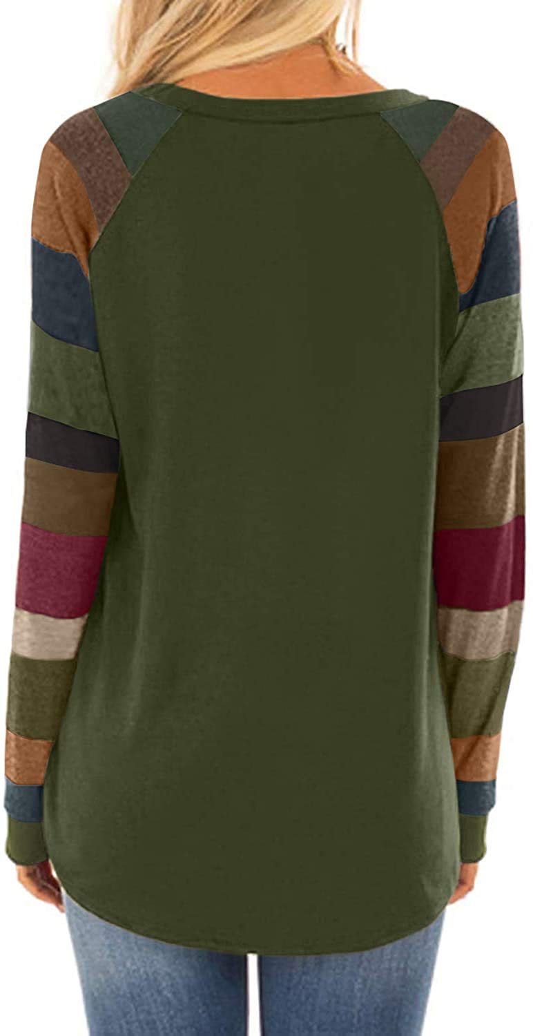 HARHAY 2025 Women's Cotton Knitted Long Sleeve Lightweight Tunic Sweatshirt Tops Army Green XL - Image 2