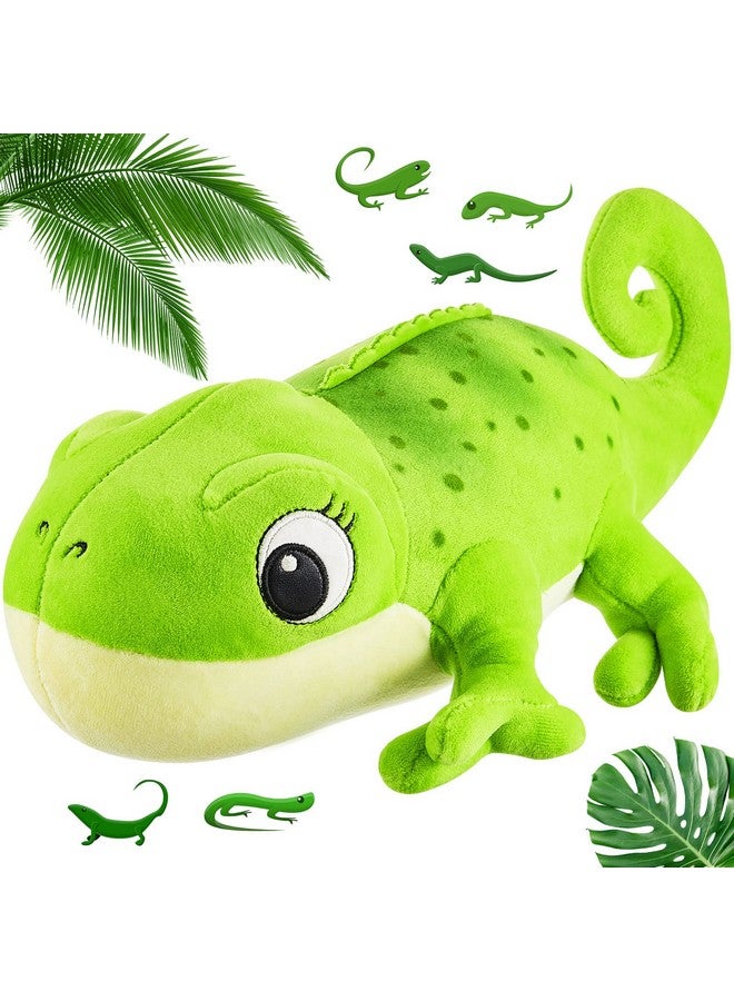Zhanmai Chameleon Stuffed Animal Cute Chameleon Plush Doll Green Soft Stuffed Toy for Birthday Baby Shower New Year Party Festival Supplies, 11.8 Inches - Image 1