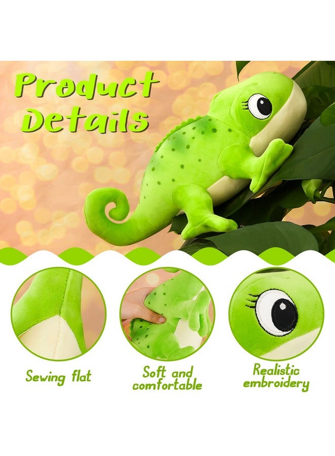 Zhanmai Chameleon Stuffed Animal Cute Chameleon Plush Doll Green Soft Stuffed Toy for Birthday Baby Shower New Year Party Festival Supplies, 11.8 Inches - Image 2