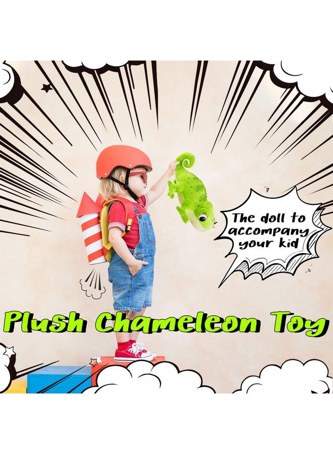 Zhanmai Chameleon Stuffed Animal Cute Chameleon Plush Doll Green Soft Stuffed Toy for Birthday Baby Shower New Year Party Festival Supplies, 11.8 Inches - Image 4