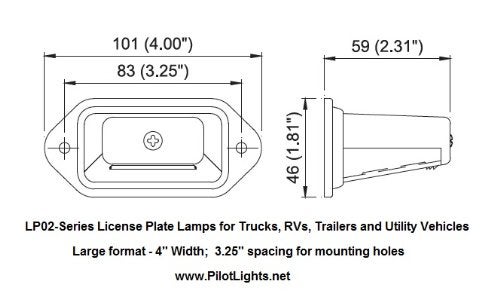 Pilotlights.net Truck RV ATV Snowmobile Trailer LED License Plate Light - Chrome Finish - Image 3