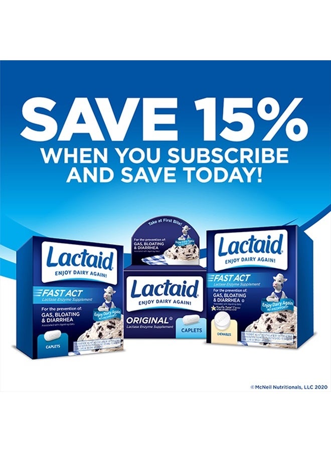 Lactaid Original Strength Lactose Intolerance Relief Caplets with Natural Lactase Enzyme - 120 ct - Image 5