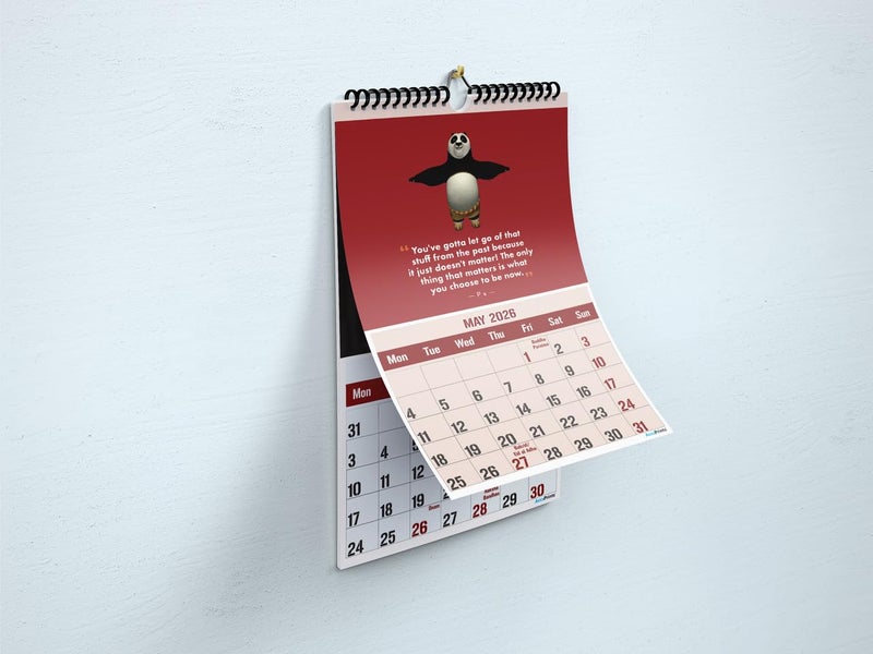 AccuPrints® Wall Calendar 2026 Planner-Size (14 x 20) inch For Office Home Table New Year Hanging Kids (35.5 x 50) cm- (Panda Wall) - Image 5