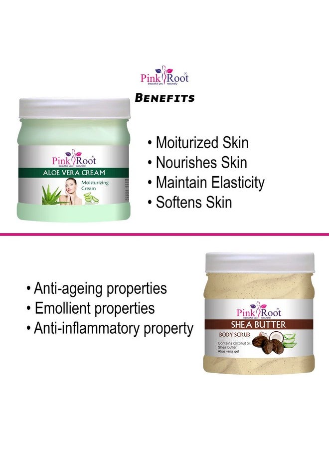Pink Root Pink Root Aloevera Cream 500ml with Shea Butter Scrub 500ml  - Image 5