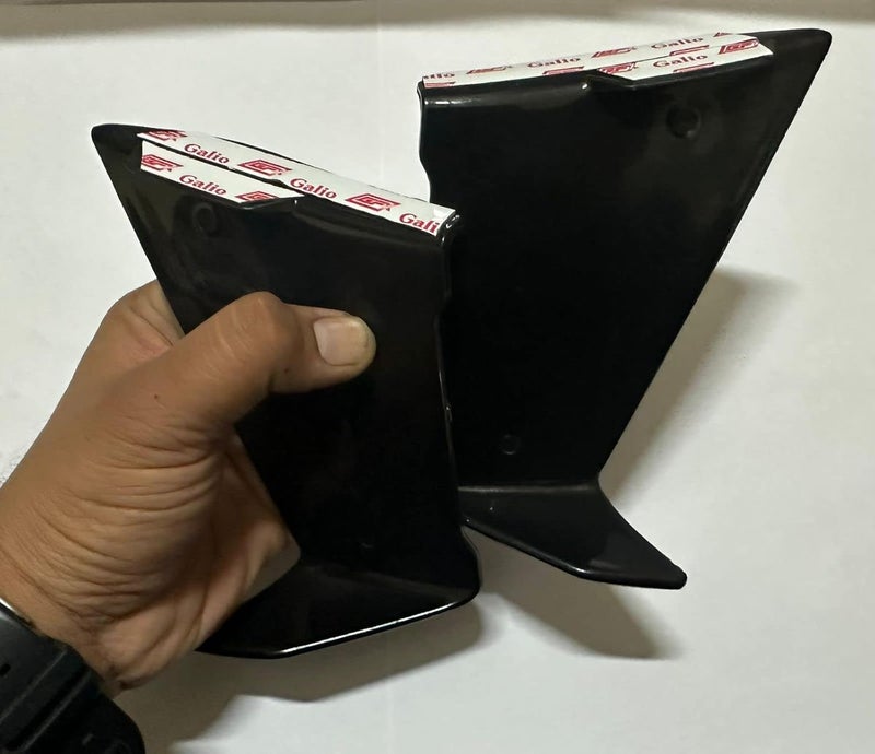 AUTO MT Black, Universal Wing Aerodynamic Winglet Kit Dynamic Spoiler for Suzuki Kawasaki Yamaha R15 V3/V4, KTM RC 390 RC 200 RC 125 Aerodynamic Winglet Kit Dynamic Spoiler Highly Durable ABS Plastic - Image 4