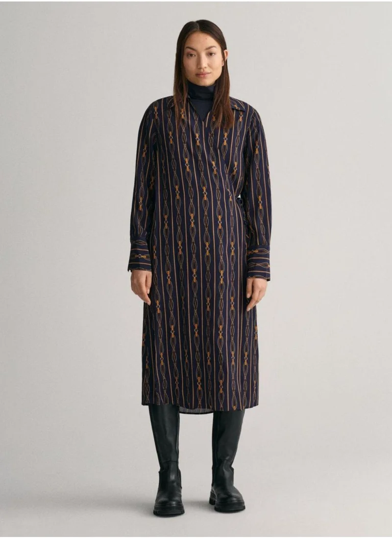 GANT Gant Regular Fit Rope Stripe Wrap Dress