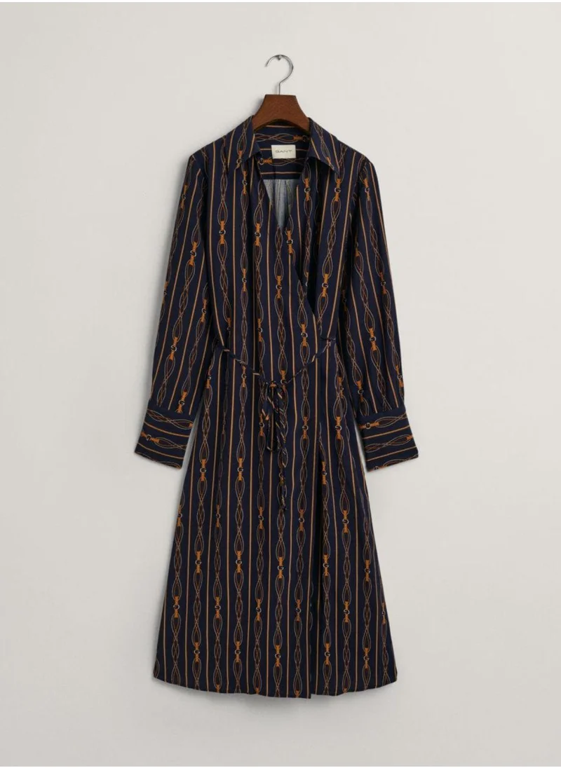 GANT Gant Regular Fit Rope Stripe Wrap Dress