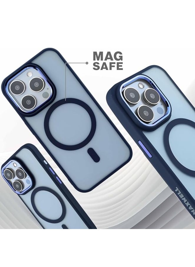 Maxwell Electronics - Maxwell Silky Touch Compatible with MagSafe Case for iPhone 15 Pro Max - Full Protection, Metallic Camera Lens Guard, Matte Smooth Finish, Compatible with MagSafe (Light blue) - Image 1