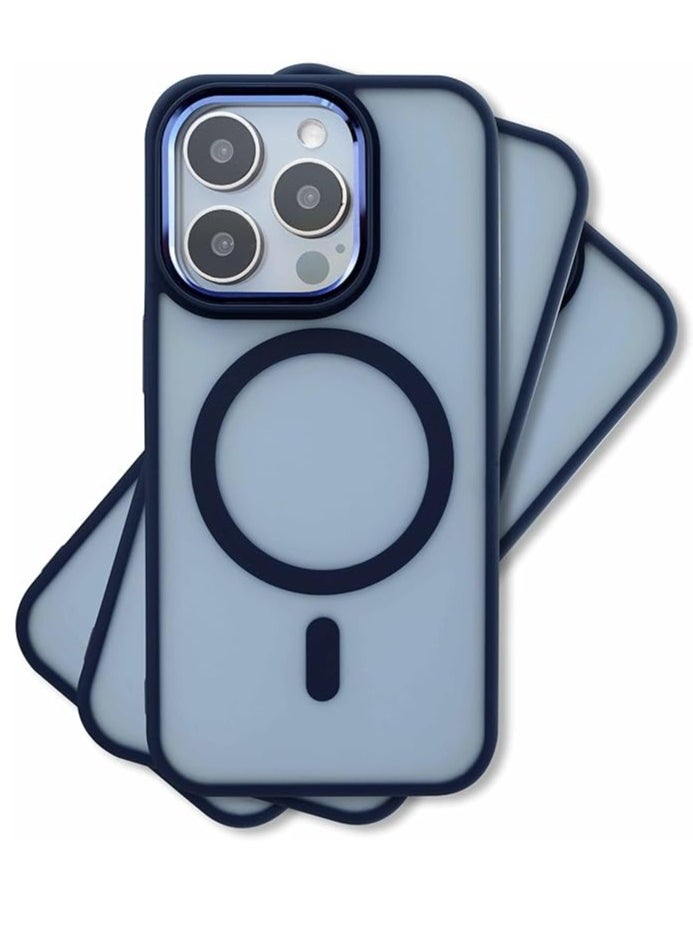 Maxwell Electronics - Maxwell Silky Touch Compatible with MagSafe Case for iPhone 15 Pro Max - Full Protection, Metallic Camera Lens Guard, Matte Smooth Finish, Compatible with MagSafe (Light blue) - Image 1