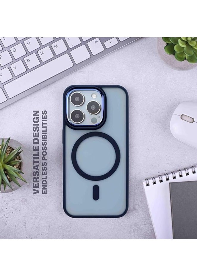Maxwell Electronics - Maxwell Silky Touch Compatible with MagSafe Case for iPhone 15 Pro Max - Full Protection, Metallic Camera Lens Guard, Matte Smooth Finish, Compatible with MagSafe (Light blue) - Image 1