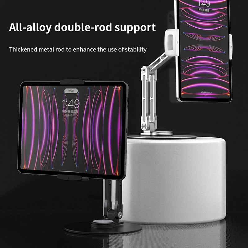 Tablet RiserBracket Foldable Long Arm Pad Mobile Holder Rack Clamp Holder Non Slip Stand 360°Adjustable Tablet Stand Bracket for Lap for Bed - Image 5