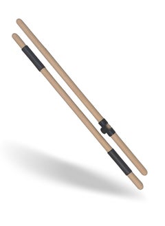 DXGEARS DXGEARS Wooden Sticks for Pilates Yoga Stretching Back and Mobility Exercises (2 sticks with foam handles)  - Image 1