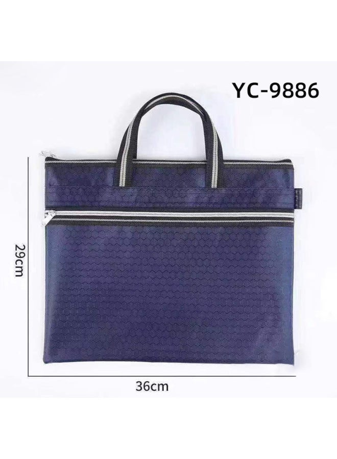 HELPS A4 Satchel Document Bag Customized Large-capacity Multi-functional Document Bag Oxford Cloth Double Zipper Information Conference Briefcase - Image 1