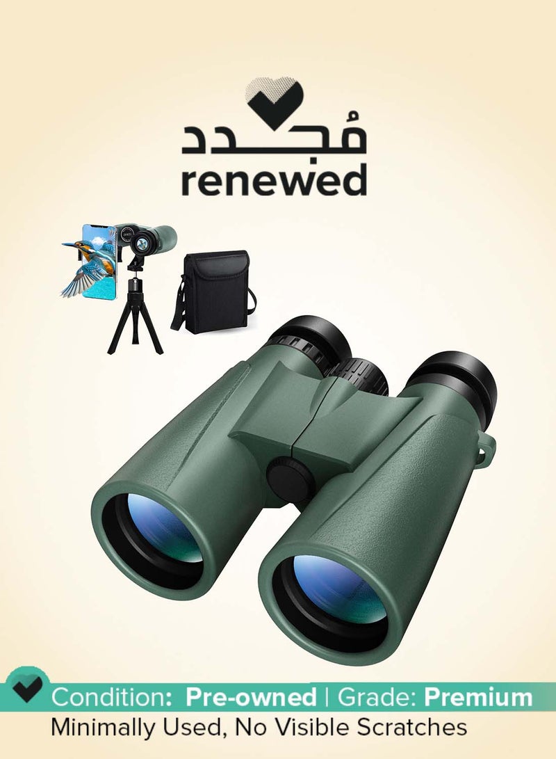 Sounce Renewed - 12x42 Binoculars for Long Distance | Ultra HD Binocular for Adults | BAK4 Prism Green Coated | Bird Watching Wildlife Safari | 360 Degree Tripod & Pouch Included (Green) - Image 1