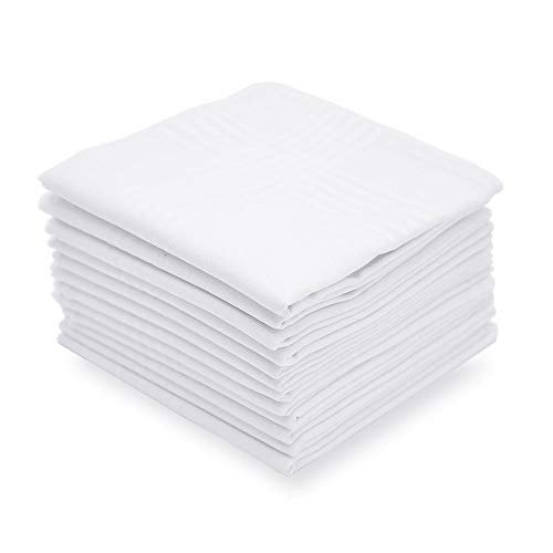 Selected Hanky Men's Handkerchiefs,100% Soft Cotton,White Classic Hankie Pack of 12 - Image 1