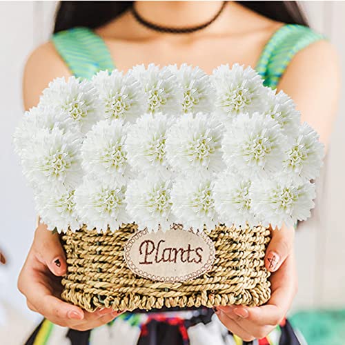 HinyoCo 30 Pcs Artificial Chrysanthemums Heads Ball Flowers，Silk Chrysanthemum Ball Bouquet White Bouquets Hydrangea for Home Office Coffee House Parties and Wedding（Milk White） - Image 5
