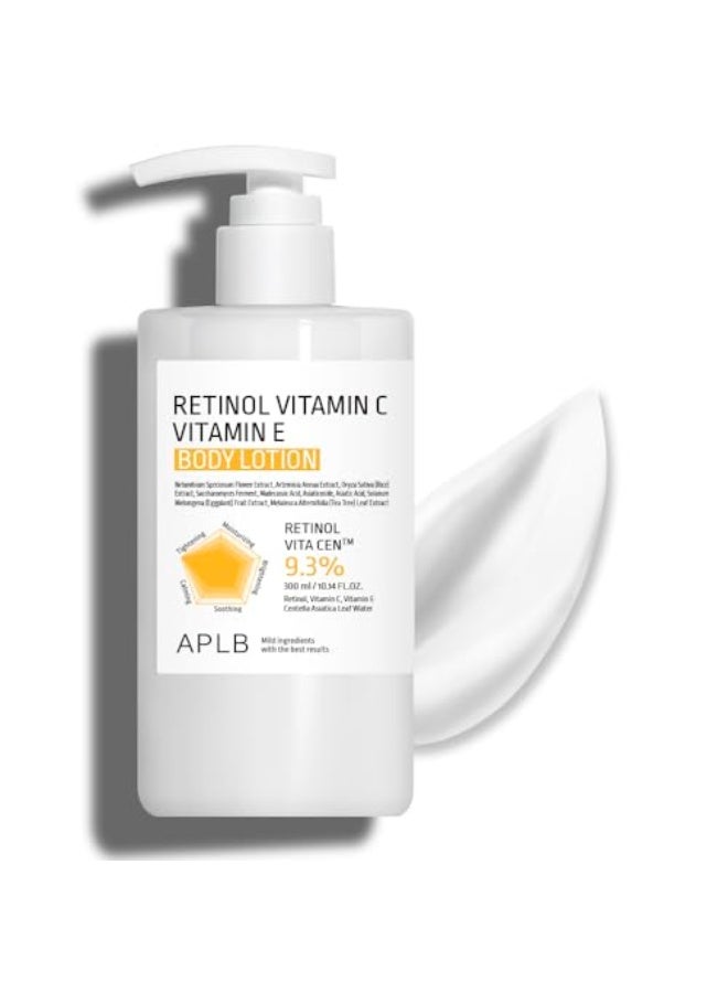 APLB Retinol Vitamin C Vitamin E Body Lotion | RETINOL VITA CEN™ 9.3% 10.14 FL.OZ/Korean Skincare, Long lasting hydration, Wrinkle Care, Revitalize for gentle and improve skin texture - Image 1