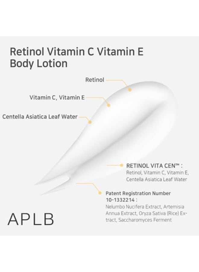 APLB Retinol Vitamin C Vitamin E Body Lotion | RETINOL VITA CEN™ 9.3% 10.14 FL.OZ/Korean Skincare, Long lasting hydration, Wrinkle Care, Revitalize for gentle and improve skin texture - Image 4