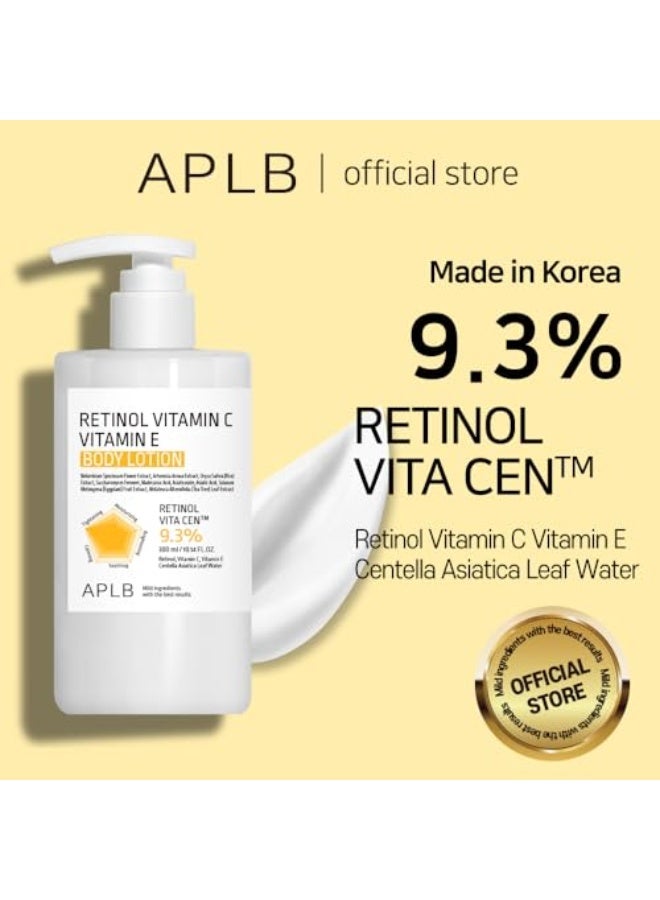 APLB Retinol Vitamin C Vitamin E Body Lotion | RETINOL VITA CEN™ 9.3% 10.14 FL.OZ/Korean Skincare, Long lasting hydration, Wrinkle Care, Revitalize for gentle and improve skin texture - Image 2