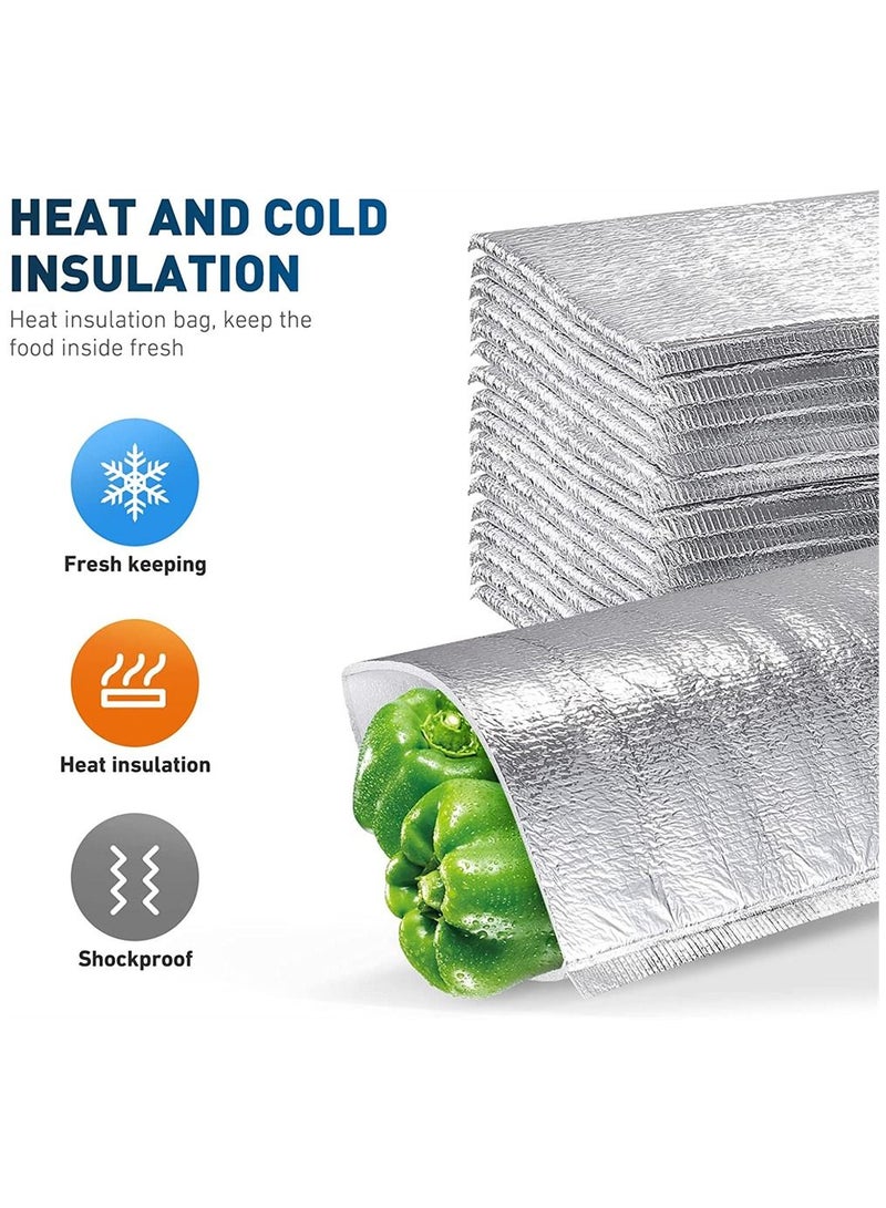 SYOSI أكياس عازلة قابلة لإعادة الاستخدام، بطانات صندوق حراري، بطانات صندوق معدني، صندوق طعام الغداء، حقيبة تسوق، أكياس شحن، بطانة عازلة، حزمة عزل مقاومة للماء (20 حزمة، 8 بوصة × 10 بوصة) - Image 2