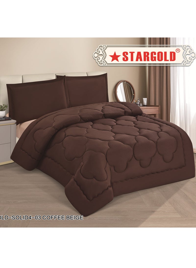 Stargold Microfiber Solid Comforter 4 Pieces Set Fitted Sheet, Pillow Sham Comforter 170X230 CM  - Image 2