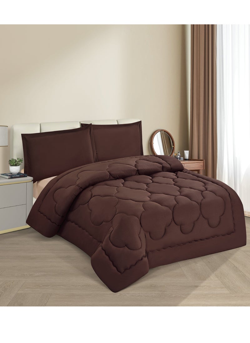Stargold Microfiber Solid Comforter 4 Pieces Set Fitted Sheet, Pillow Sham Comforter 170X230 CM  - Image 1