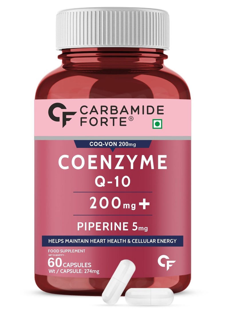 CARBAMIDE FORTE كارباميد فورت الإنزيم المساعد Q10 (CoQ10) 200 مجم مع بيبيرين 5 مجم - 60 كبسولة  - Image 1