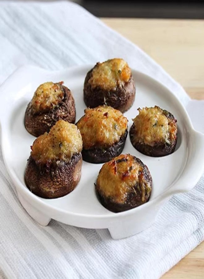 GOVNPJ Escargot Baking Dish, 4 Pack Ceramic Escargot Dish 6 Holes Escargot Plates 6.5 Inch Snail Dish Escargot Serving Dish Escargot Pan for Home, Kitchen, Restaurant (with Tong and Fork) - Image 5