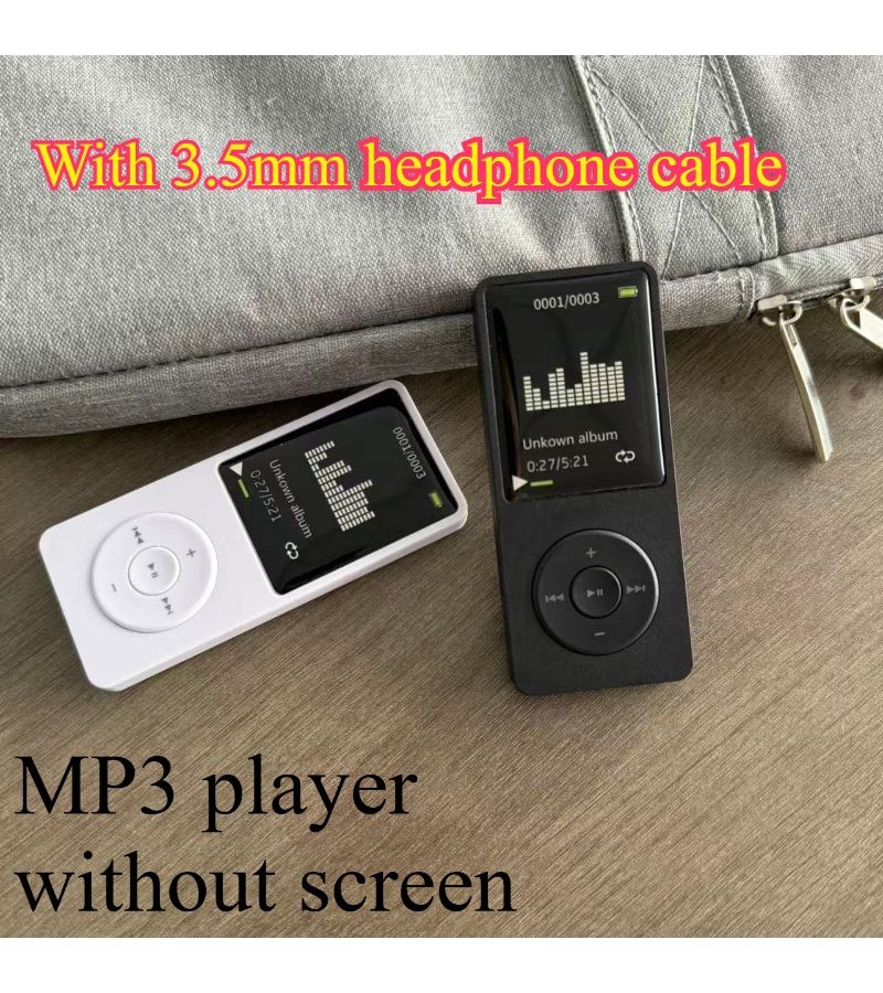 White And Black Screenless MP3 Player Combo Pack USB Charging Large Capacity Built In Speaker - Image 5