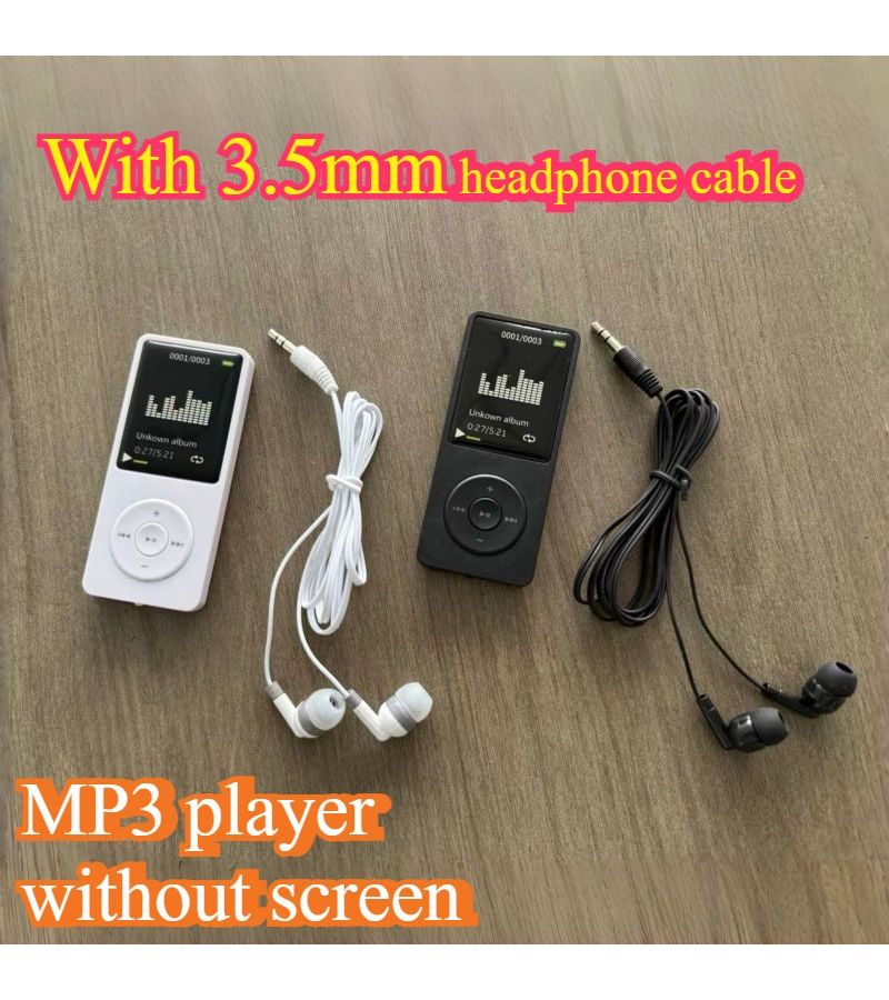 White And Black Screenless MP3 Player Combo Pack USB Charging Large Capacity Built In Speaker - Image 2