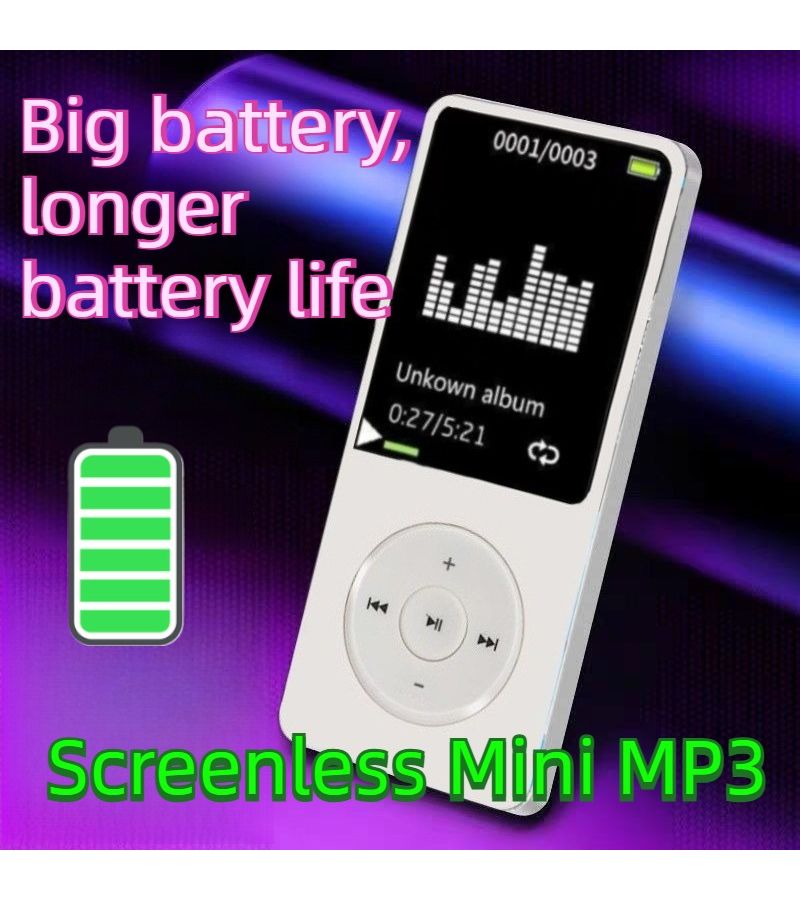 White And Black Screenless MP3 Player Combo Pack USB Charging Large Capacity Built In Speaker - Image 1