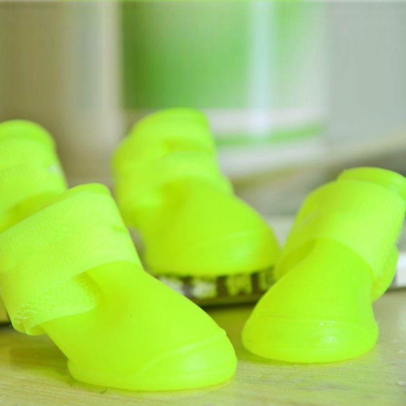 Little Pet Dog Puppy Anti- Rain Snow Boots Candy Colors Rubber Boots Shoes - Size L (Green) - Image 5