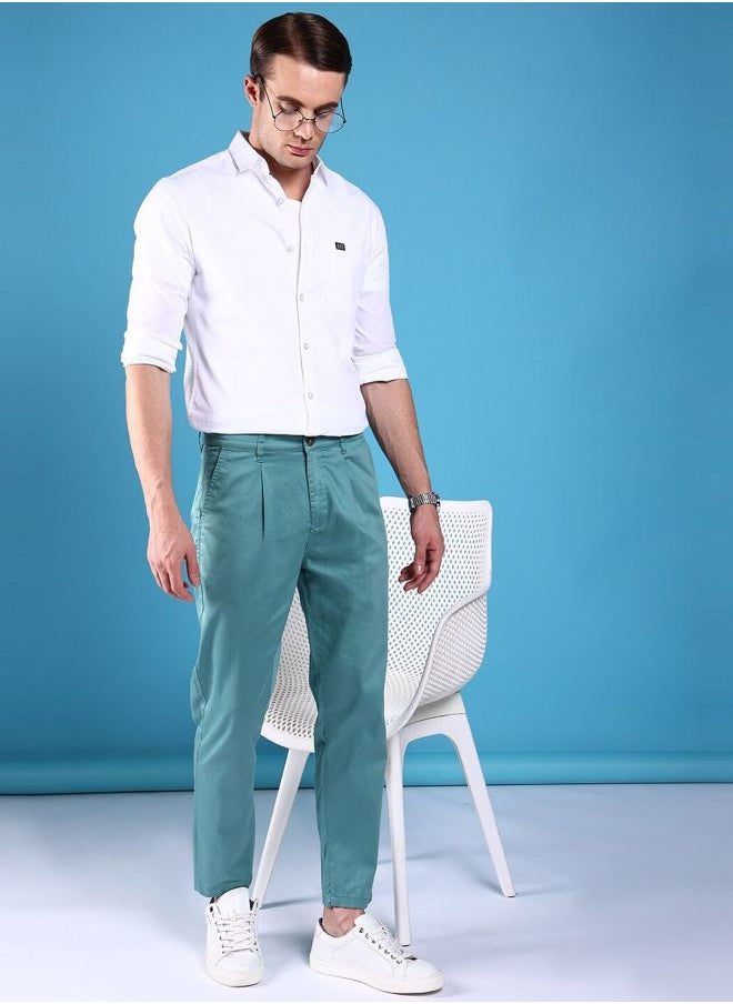 The Indian Garage Co Men Slim Fit Solid Mid-Rise Stretchable Chinos  - Image 4