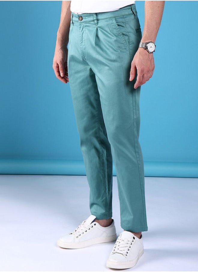 The Indian Garage Co Men Slim Fit Solid Mid-Rise Stretchable Chinos  - Image 2