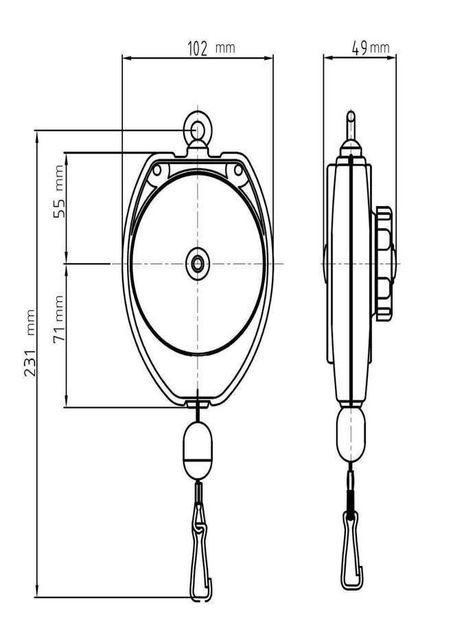 Mijin Tigon TW-2R Retractor, Spring/Tool Balancer, (Load Capacity: 1-2 kg/2.2-4.4 lbs) Adjustable cable stopper - Image 5