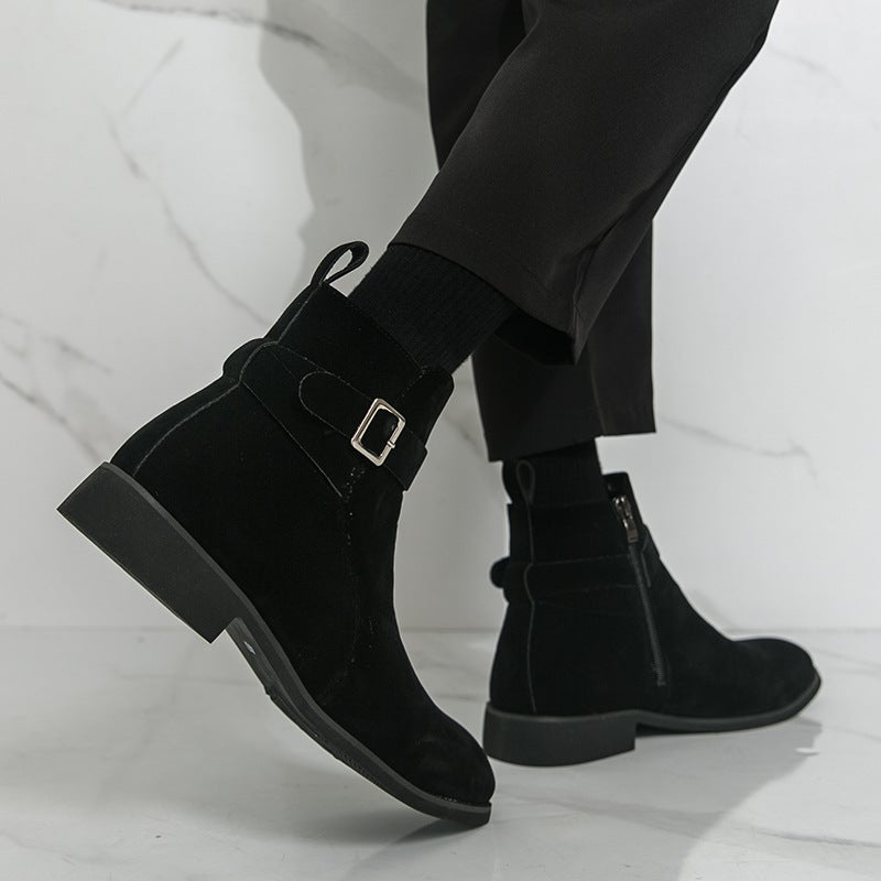 Autumn Men'S Zipper Large Size Pointed Leather Boots British Style Formal Casual Shoes High-Top Leather Shoes Short Boots Men'S Shoes - Image 5