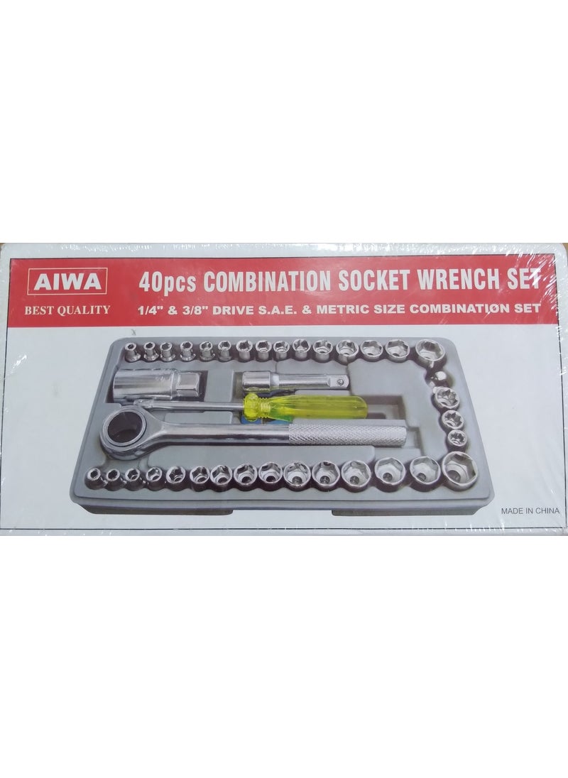 AIWA Socket Ratchet Wrench Set 40 Pieces 