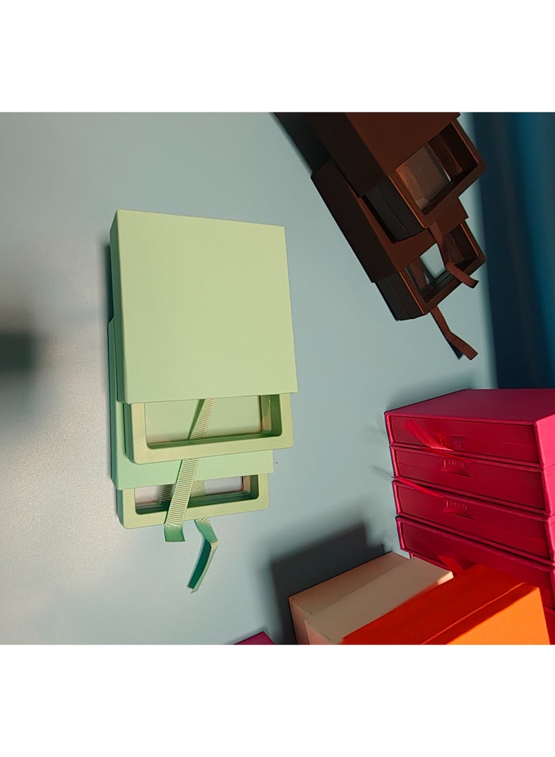 علبة عرض مجوهرات (عدد 2) | صندوق تخزين شفاف مع غشاء PE أزرق تيقاني عائم | لعرض الخواتم والأساور والعملات والميداليات والأظافر الاصطناعية - Image 4