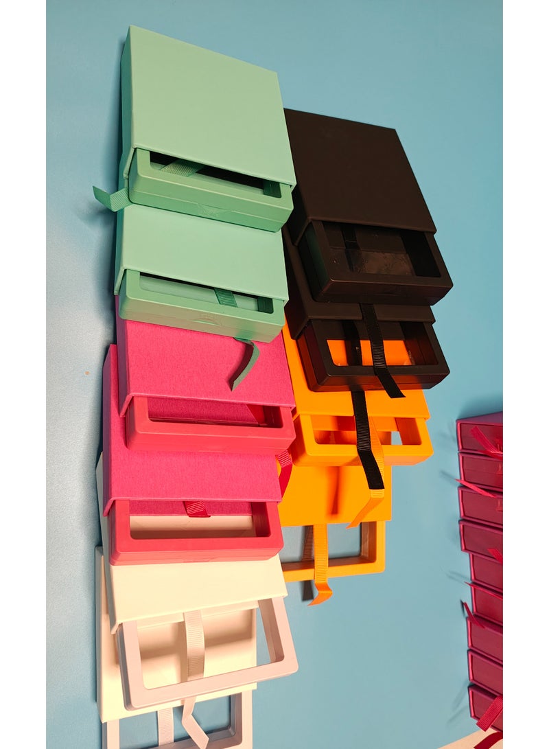 علبة عرض مجوهرات (عدد 2) | صندوق تخزين شفاف مع غشاء PE أزرق تيقاني عائم | لعرض الخواتم والأساور والعملات والميداليات والأظافر الاصطناعية - Image 5