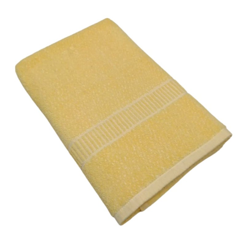 TRUEVELLI 100% Cotton Soft Bath Towel 450. GSM Standard Size 60x30 Inch (Pack of 1 Piece) Lemon Yellow - Image 1