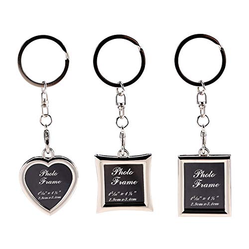 Linble Photo Frame Keychain Set - 3PCs Stainless Steel Blank Picture Frame Key chains and keyring, Personalized DIY Souvenir Gift - Image 1