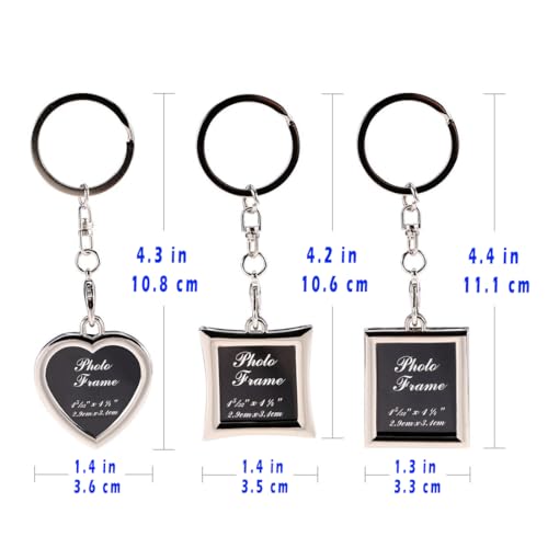 Linble Photo Frame Keychain Set - 3PCs Stainless Steel Blank Picture Frame Key chains and keyring, Personalized DIY Souvenir Gift - Image 4