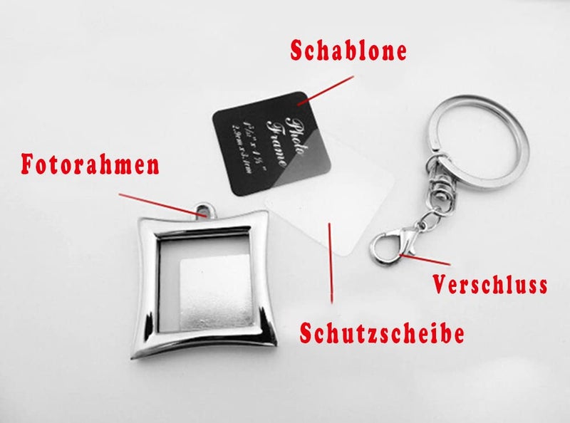 Linble Photo Frame Keychain Set - 3PCs Stainless Steel Blank Picture Frame Key chains and keyring, Personalized DIY Souvenir Gift - Image 3