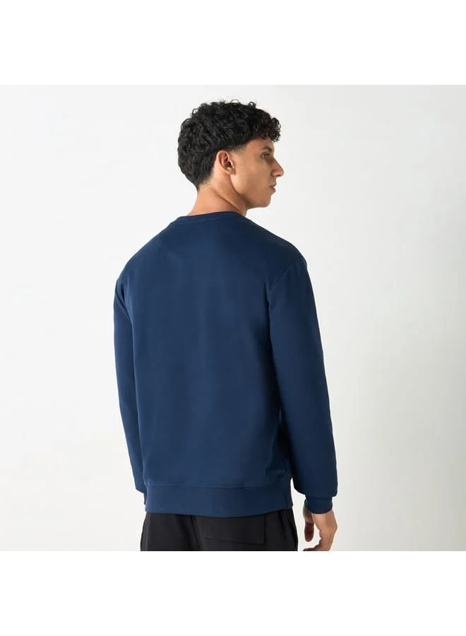 Lee Cooper Lee Cooper Printed Sweatshirt with Long Sleeves and Crew Neck