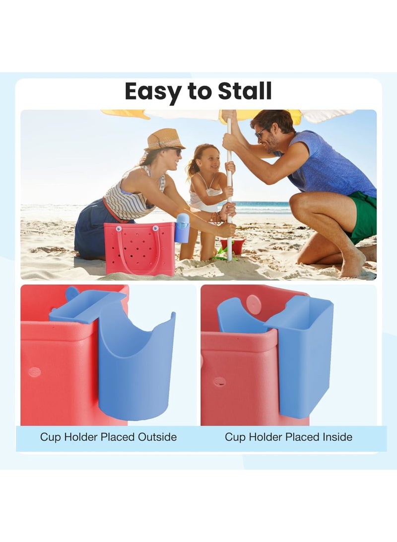 SYOSI 2-in-1 Cup and Phone Holder for Bogg Bag, Compatible with Simply Southern Totes, Accessories for Stanley Cup, Convenient Travel Organizer for Beach Trips, or Daily Errands (Blue) - Image 3