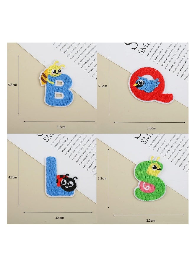 Iron On Letter Patches, 2 Sets (52 Pieces) A-Z Lovely Embroidery Alphabet Patches for Kids Clothing Backpacks - Image 5