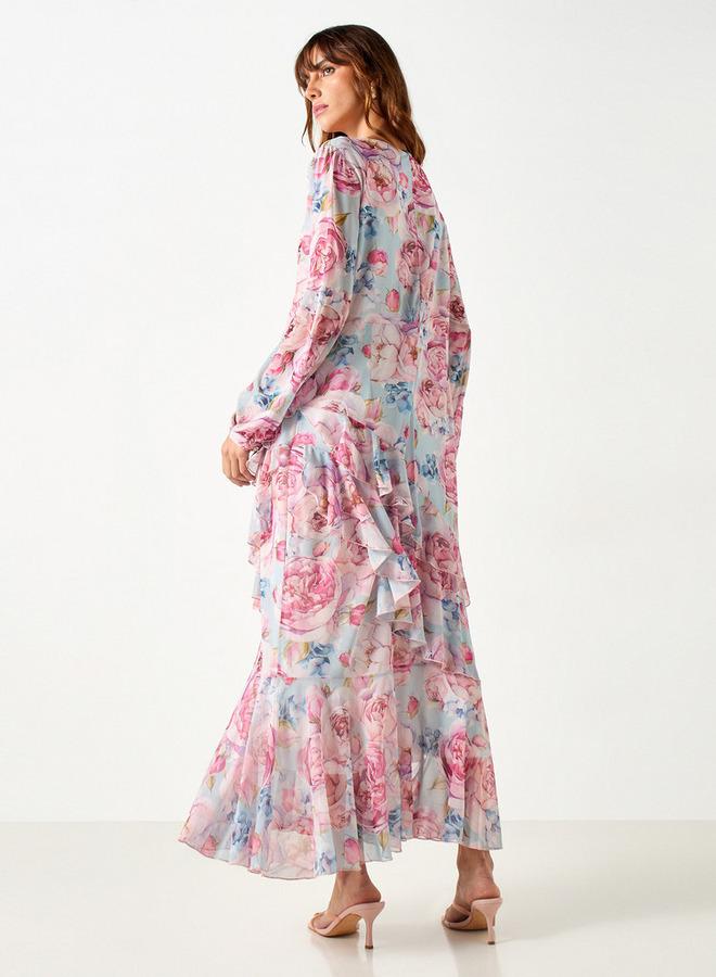 ايكونيك فستان بأكمام طويلة وطبعات زهرية من آيكونيك - Image 3